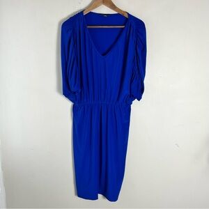 Lauren Ralph Lauren Blue Dolman Sleeve V-Neck Dress Size 8 Cocktail Party